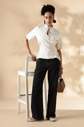 Cream Stretch khadi style fit adjustable top