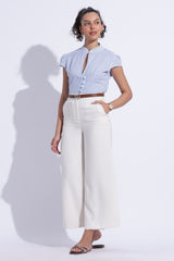 Blue Cotton Stripe Top