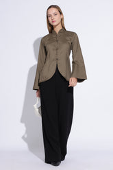 Cheongsam Bell Sleeve Top – Olive