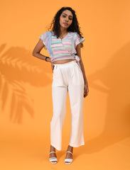 Pink, Crop top, Top wear, Silk, Casual top, Multi color crop top. silk top