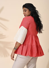 Red, Top wear, Cotton Top, Casual wear, Blouse, Shirt, Red Shirt, Red top, Top, Box sleeves