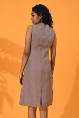 Brown, Linen, Formal wear / office wear, Dresses, Casual wear, Brown, Brown dress, Brown short dress, Brown midi dress, Brown dress, Brown one-piece, Brown midi, linen dress, Linen One-piece, Linen dress, linen