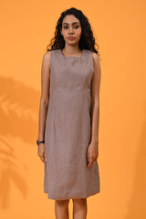 Brown, Linen, Formal wear / office wear, Dresses, Casual wear, Brown, Brown dress, Brown short dress, Brown midi dress, Brown dress, Brown one-piece, Brown midi, linen dress, Linen One-piece, Linen dress, linen