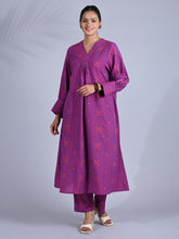 Maba Handwoven Bengal Cotton / Jamdani Purple Co-ord Set