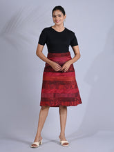 Maba Silk Jacquard upcycled A line Skirt - Red
