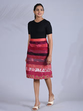 Maba Silk Jacquard upcycled A line Skirt - Pink