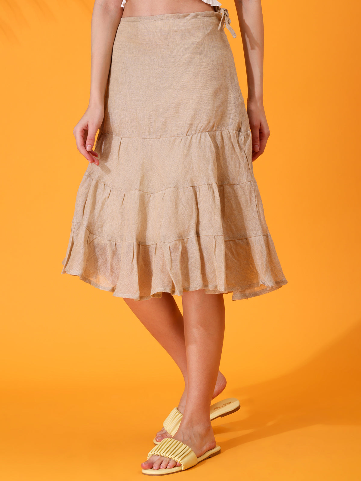 MABA layered Linen Skirt