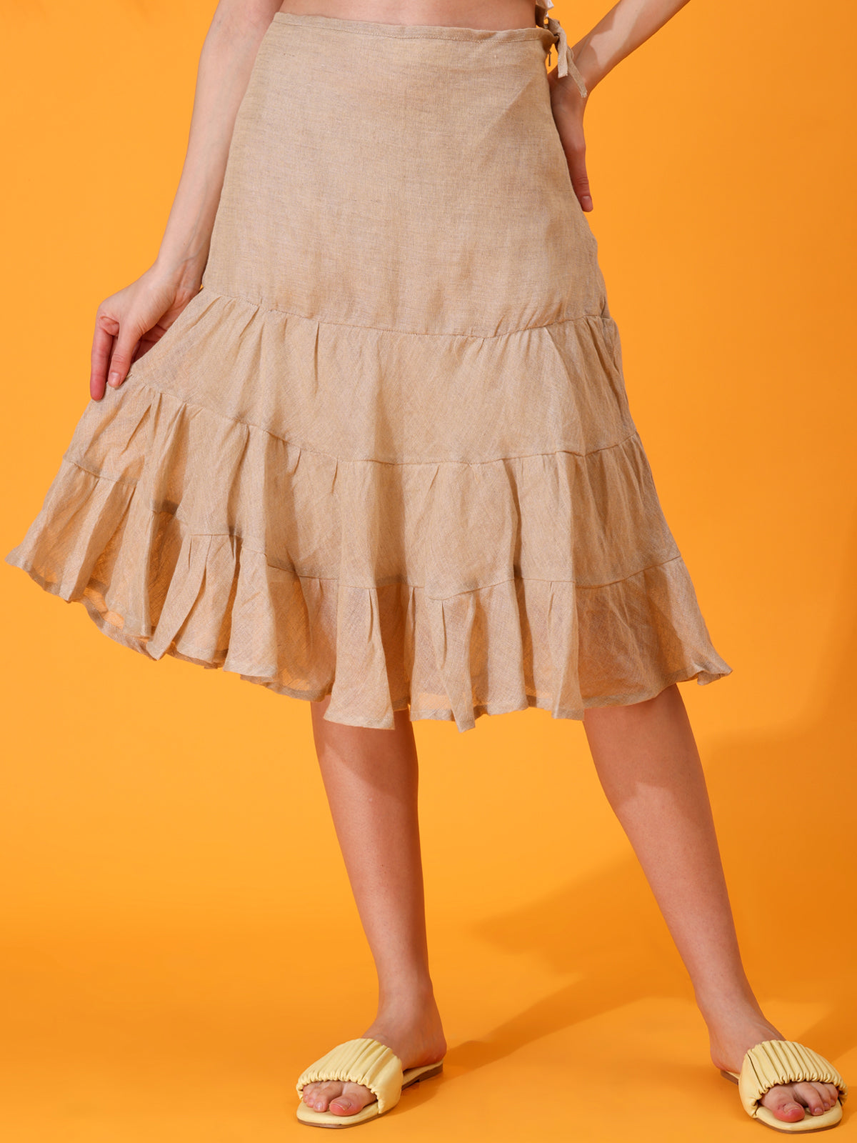 MABA layered Linen Skirt