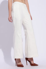 White Cotton canvas bootcut trousers