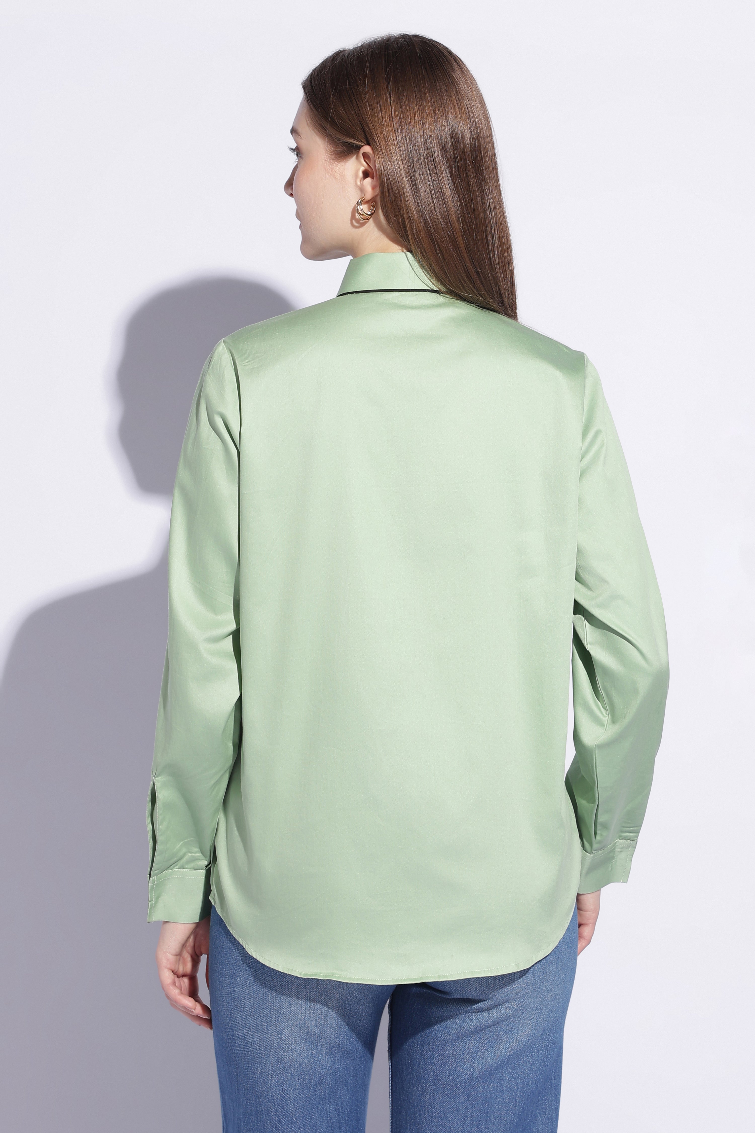 Sage Contrast Western Shirt