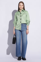 Sage Contrast Western Shirt