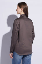 Gunmetal Contrast Western Shirt