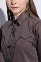 Gunmetal Contrast Western Shirt