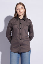 Gunmetal Contrast Western Shirt