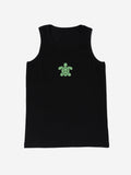 Black Turtle Hand embroidered Cotton Tank Top