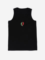 Black chilli Hand embroidered Cotton Tank Top