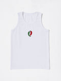 White chilli Hand embroidered Cotton Tank Top