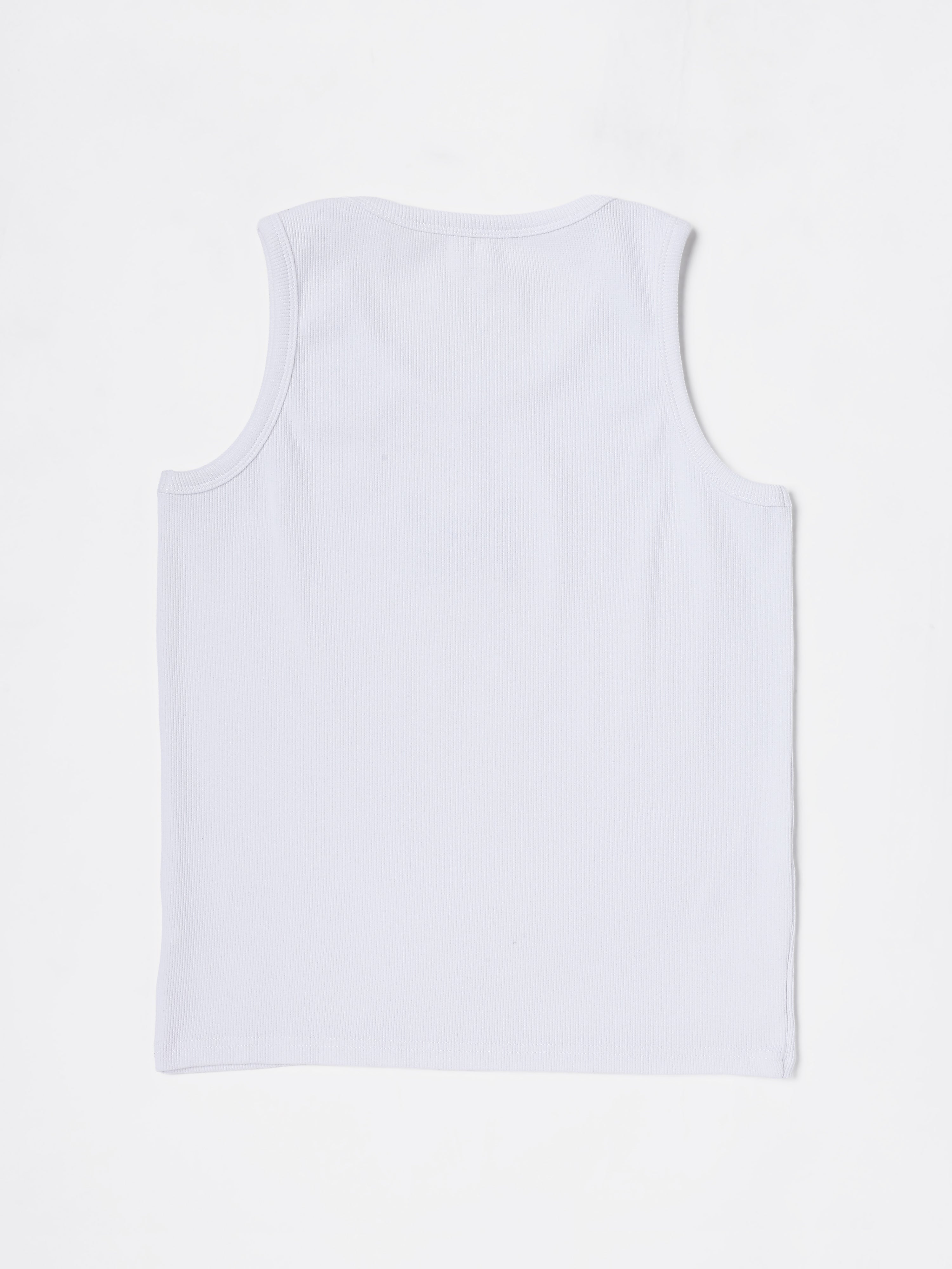 White heart Hand embroidered Cotton Tank Top