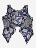 Chanderi Hand kalamkari blue coverup cut Vests