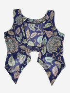 Chanderi Hand kalamkari blue coverup cut Vests