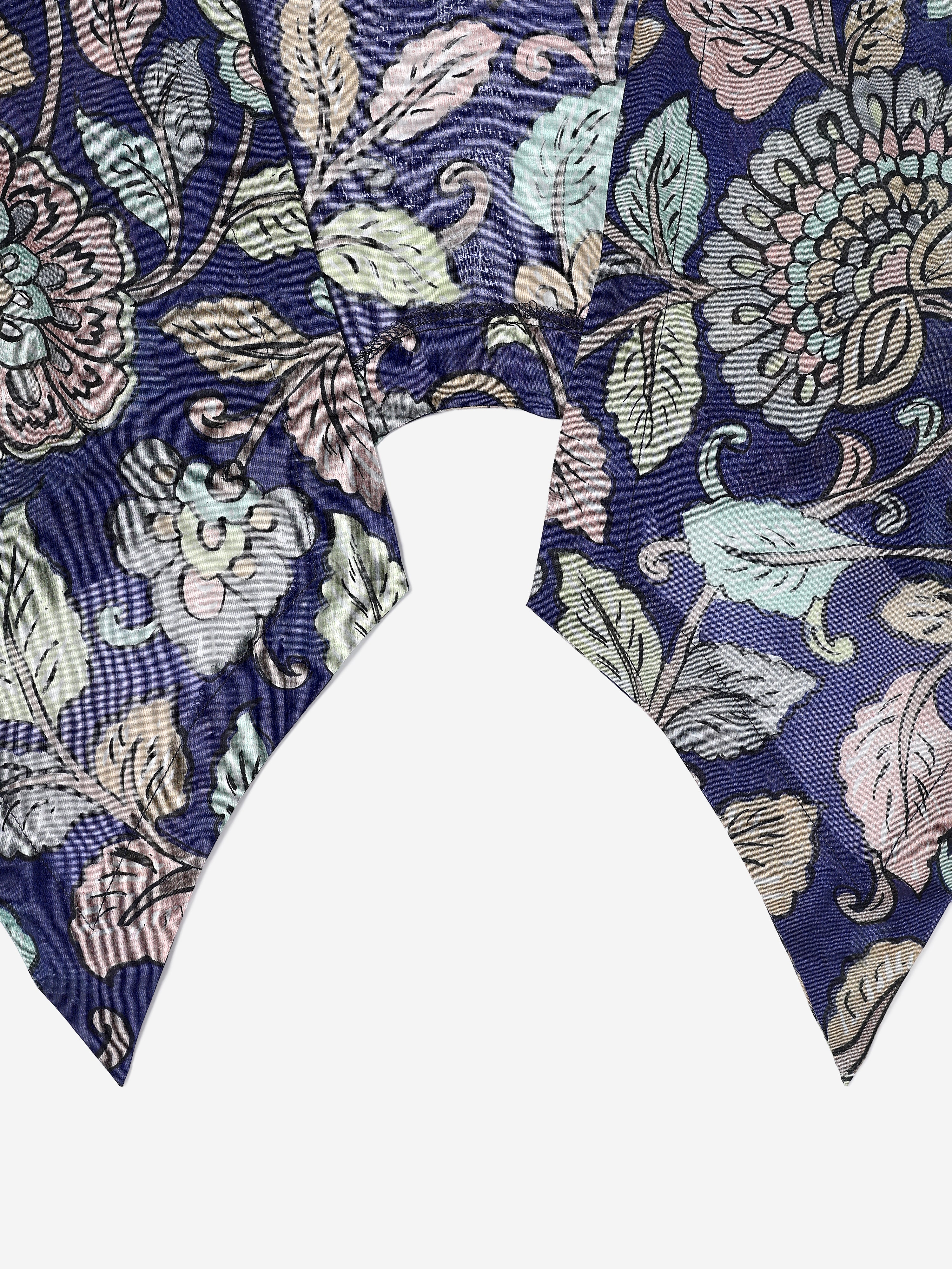 Chanderi Hand kalamkari blue coverup cut Vests