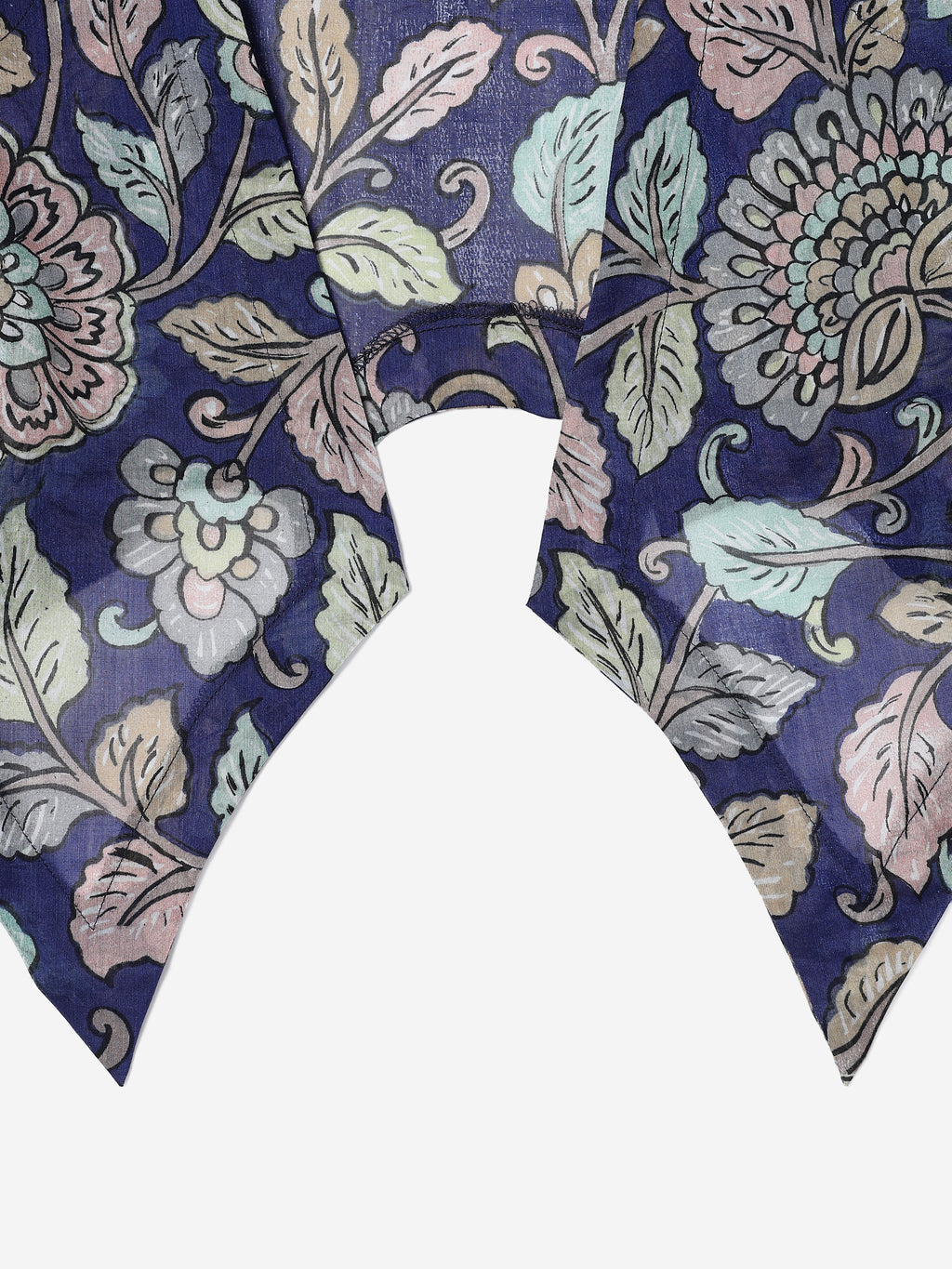 Chanderi Hand kalamkari blue coverup cut Vests