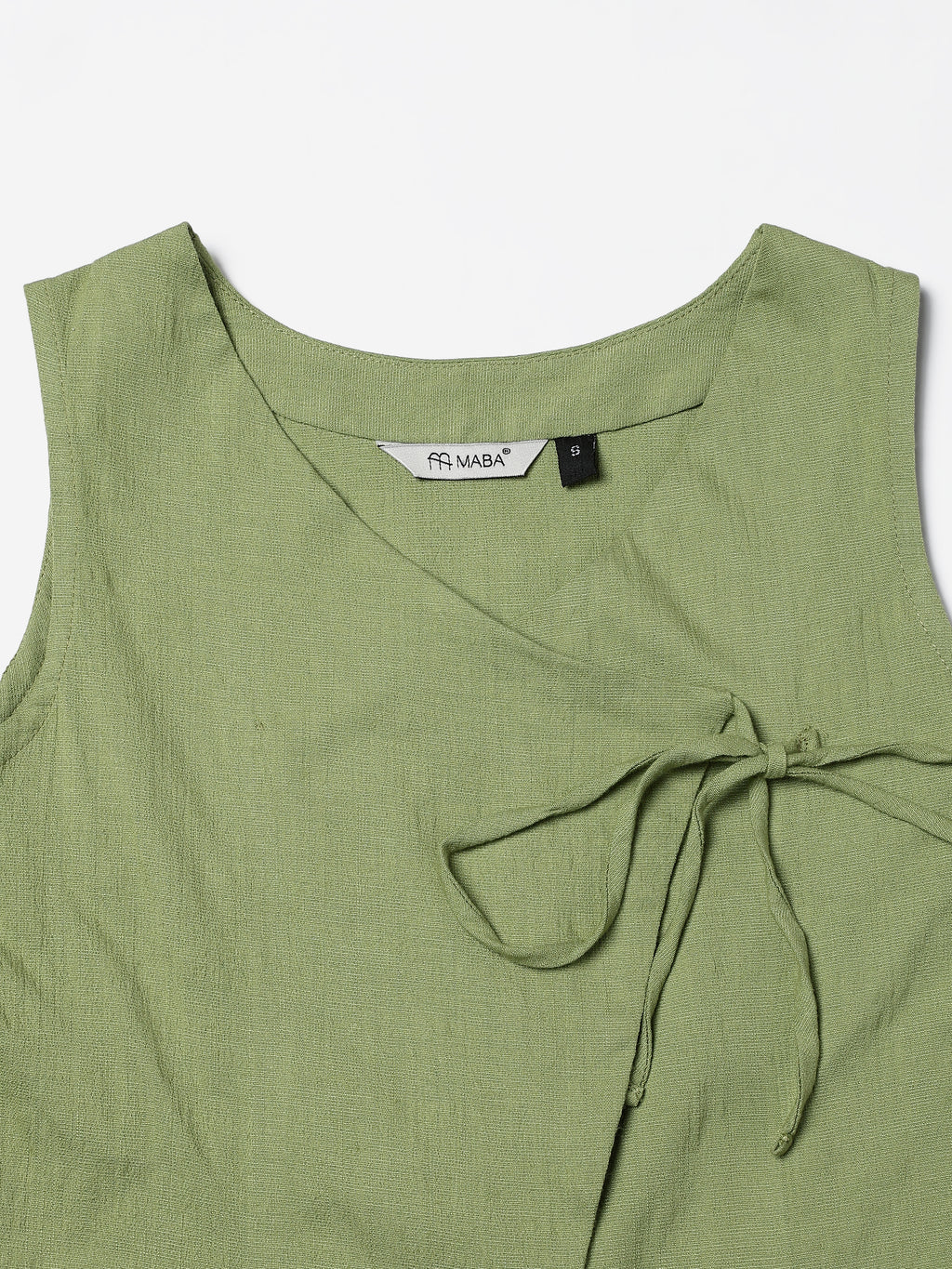 Green Stretch khadi style Tie-Up top