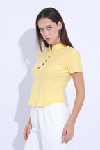 Sunshine Button-Front Jersey Top ☀️
