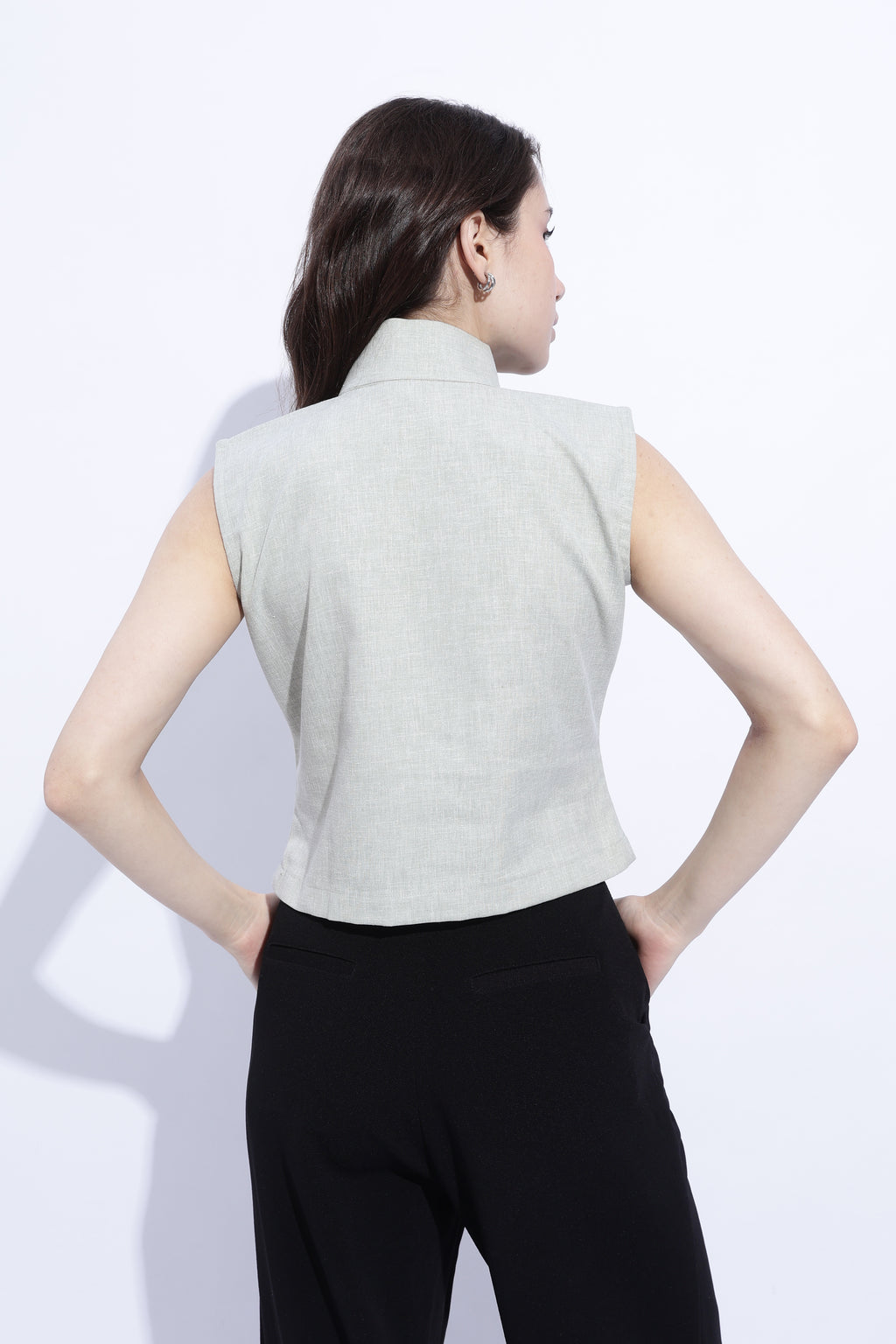 Pista Tie Detail Structured Sleeveless Top