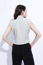 Pista Tie Detail Structured Sleeveless Top