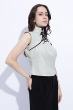 Pista Tie Detail Structured Sleeveless Top