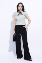 Pista Tie Detail Structured Sleeveless Top
