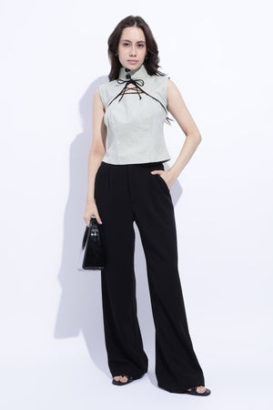 Pista Tie Detail Structured Sleeveless Top