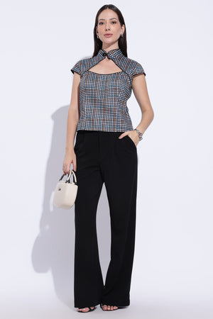 Check Crossover Mandarin Top