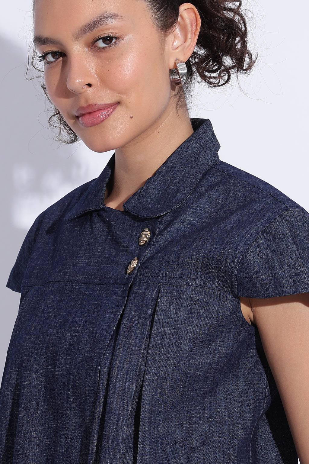 Indigo Denim Cape Top