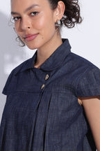 Indigo Denim Cape Top