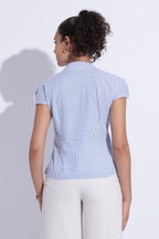 Blue Cotton Stripe Top