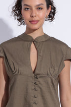 Olive Stretch Cotton Top