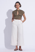Olive Stretch Cotton Top