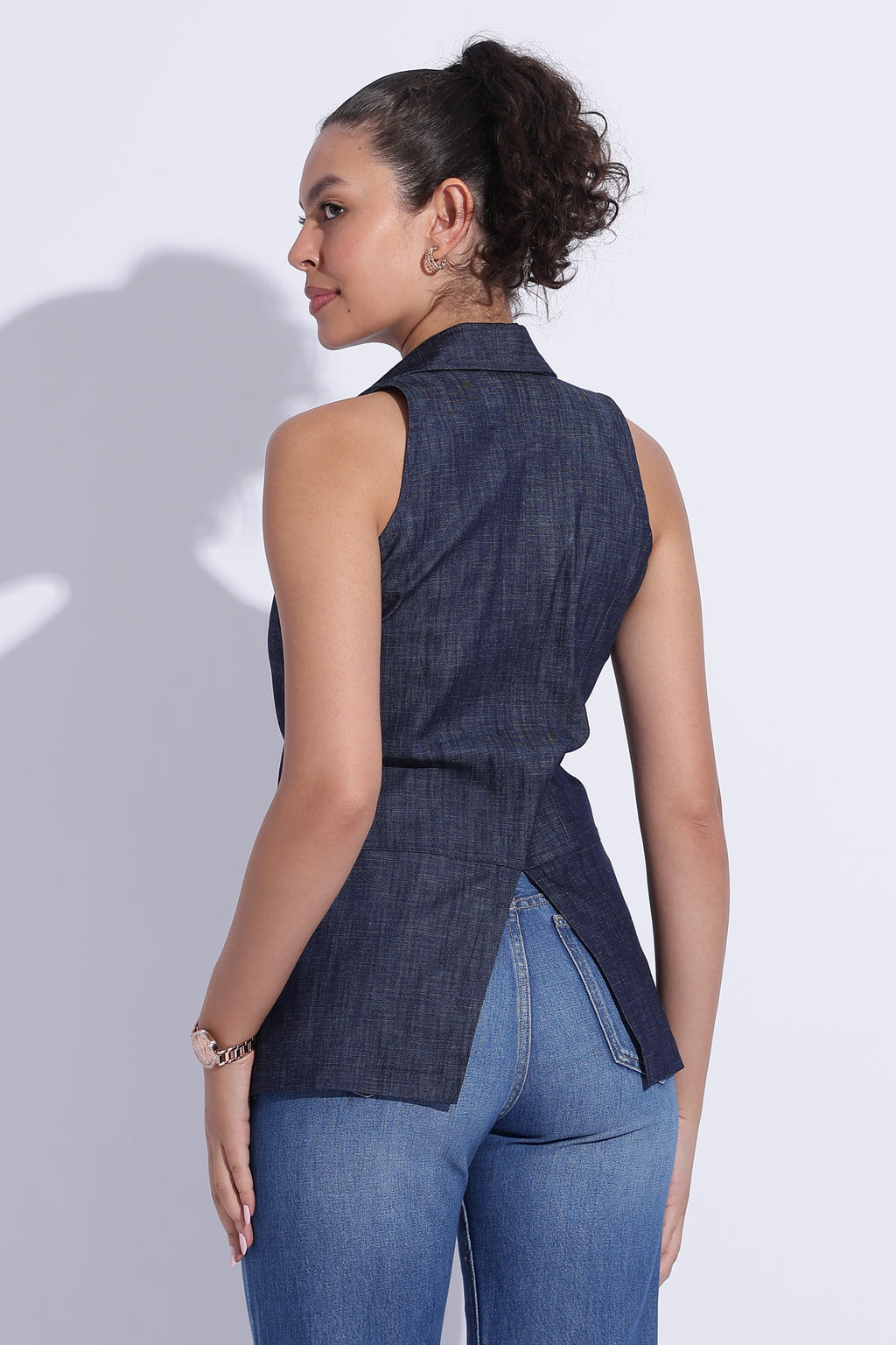 Indigo Denim Waistcoat Top