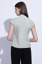 Pista Cotton Linen Keyhole Top