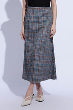 Midnight Check Flow Skirt