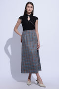 Midnight Check Flow Skirt
