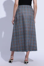 Midnight Check Flow Skirt