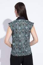 Jade Contrast Panel Vest