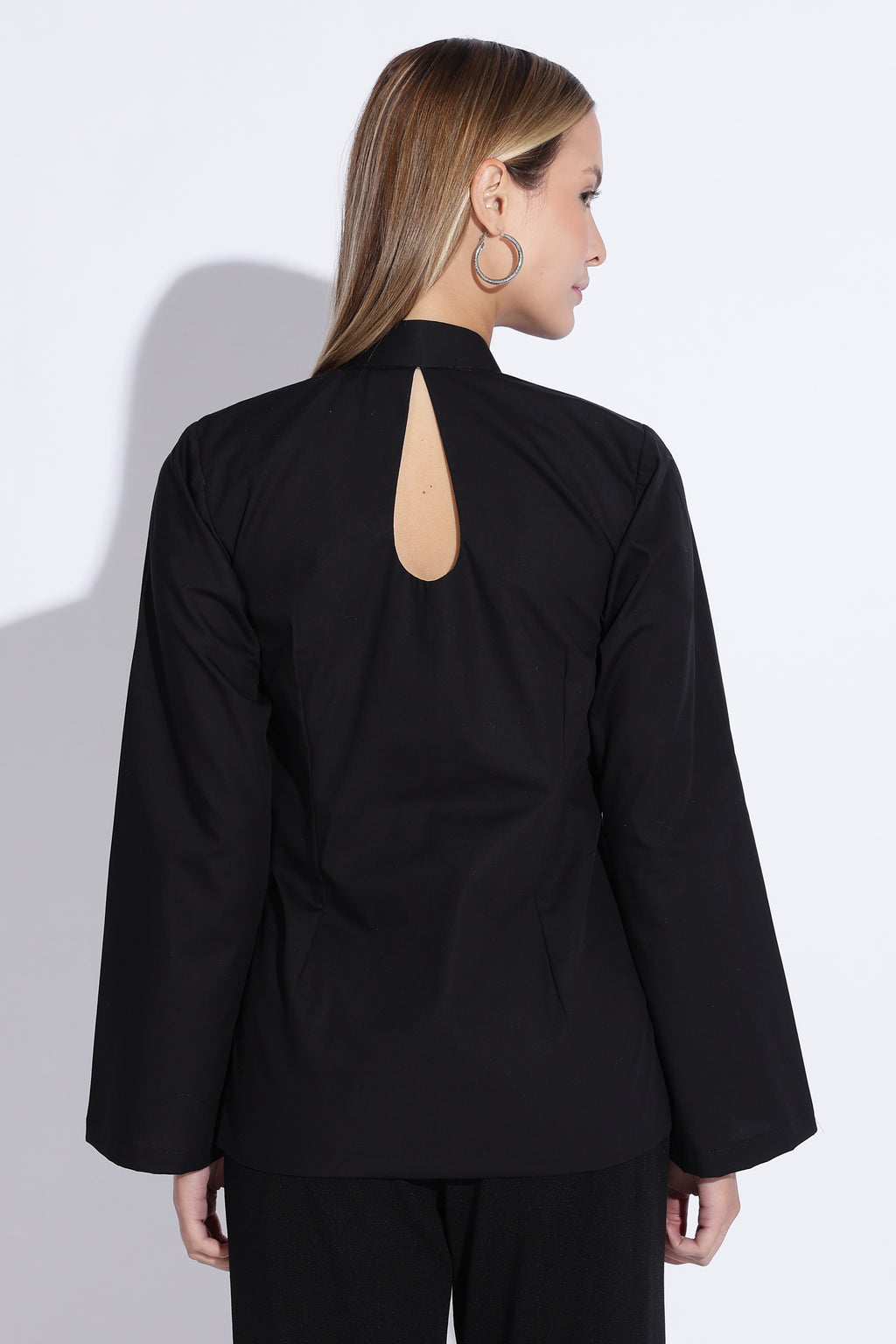 Cheongsam Bell Sleeve Top – Black