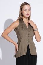 Olive Sculpted Waistcoat