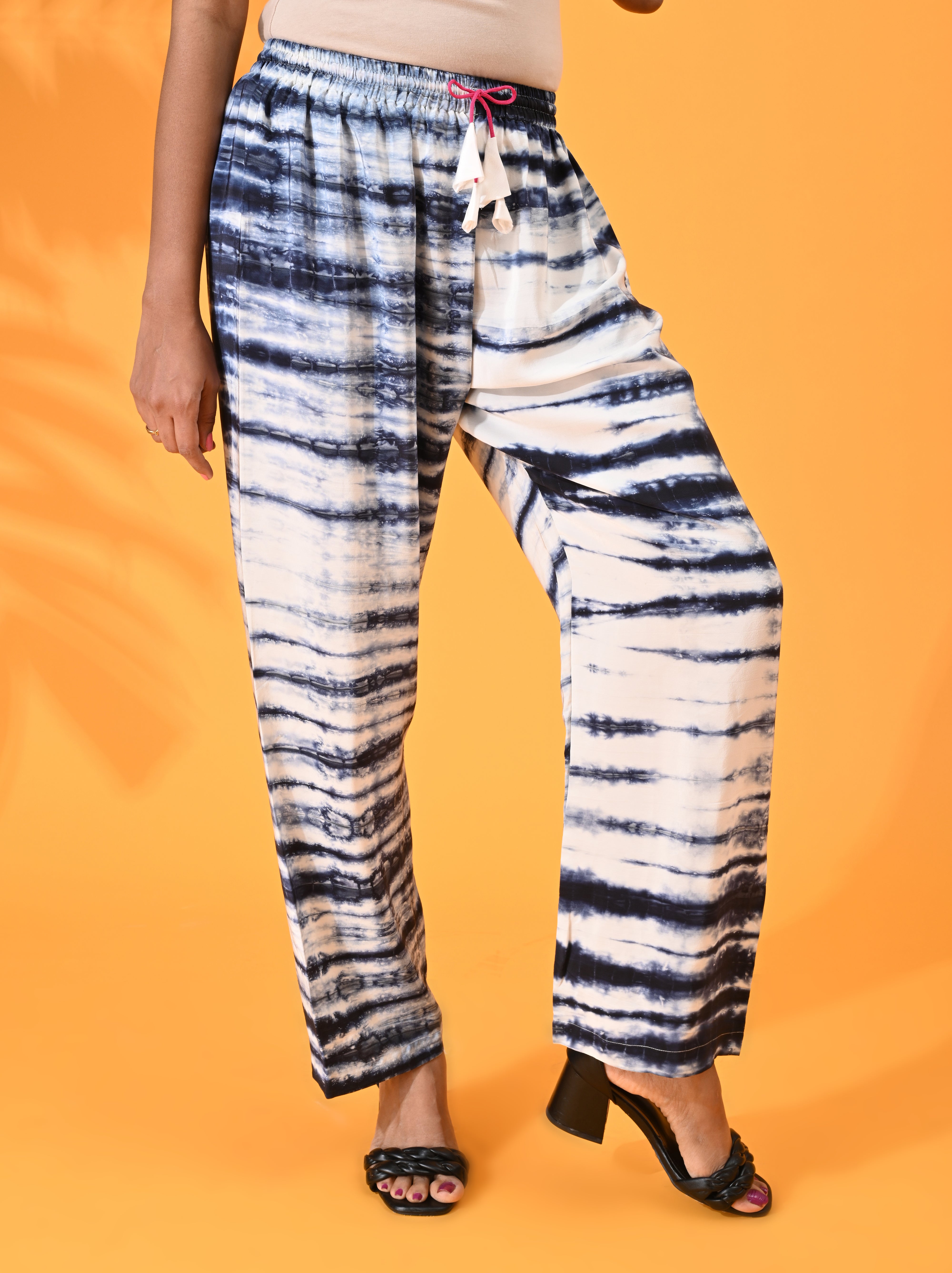 Blue, blue pant, Blue trouser, blue bottom wear, White, White pant, White trouser, White bottom wear Silk, Silk pant, Silk trouser, Silk bottom wear Pant, Trouser, Casual wear, Bottom Wear, Shibori Print