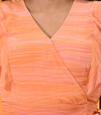 Orange, Crop top, Top wear, Silk, Casual top, Multi color crop top. silk tops