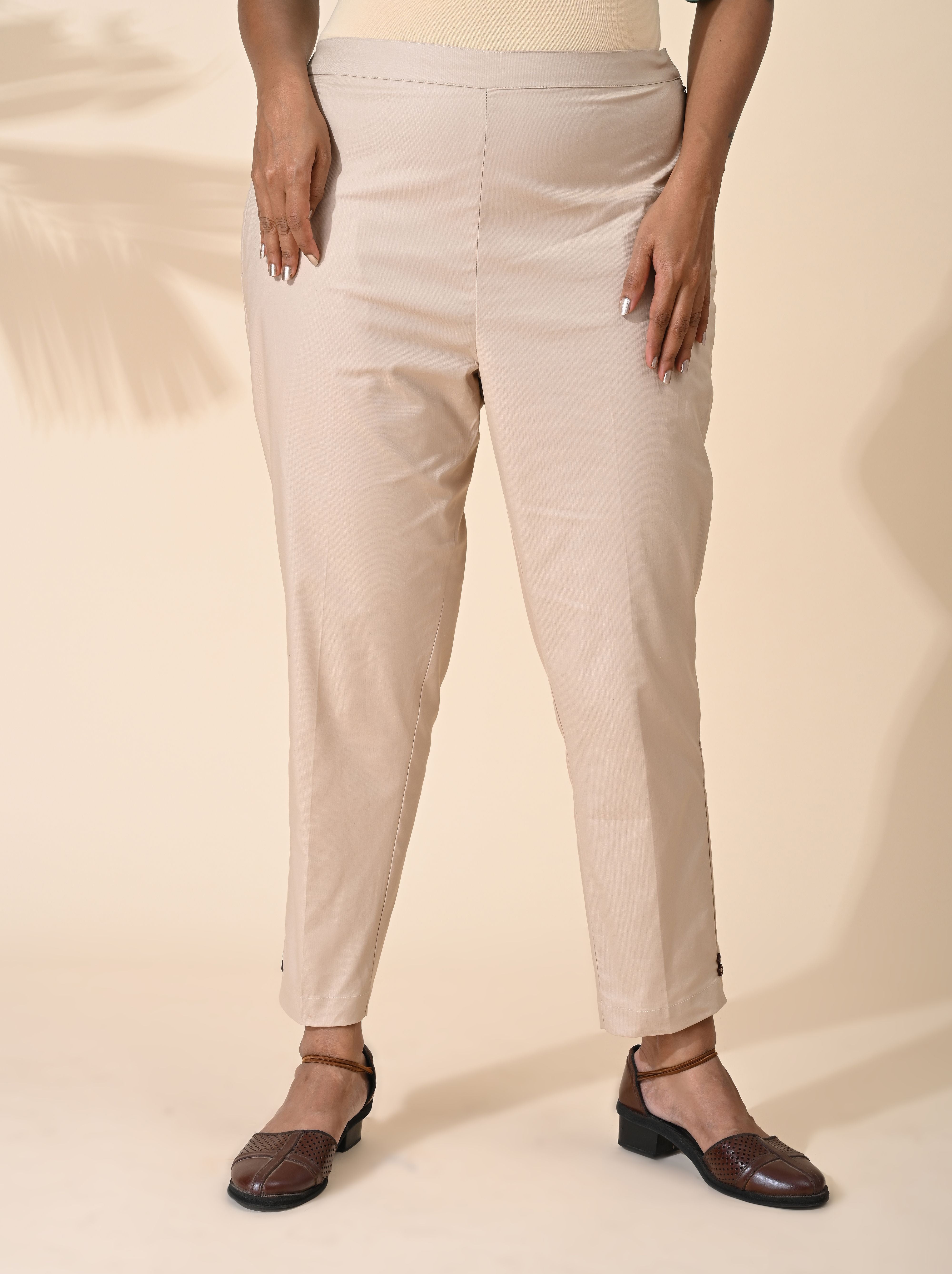 Beige, Beige pant, Beige Trouser, Comfort Beige pants, Formal Pant, office wear Pant, Cotton Pant, Cotton Trouser, Cotton Bottom Wear, Pocket pants, Womens Formal pants, women's formal trouser. Comfort Cotton Pants